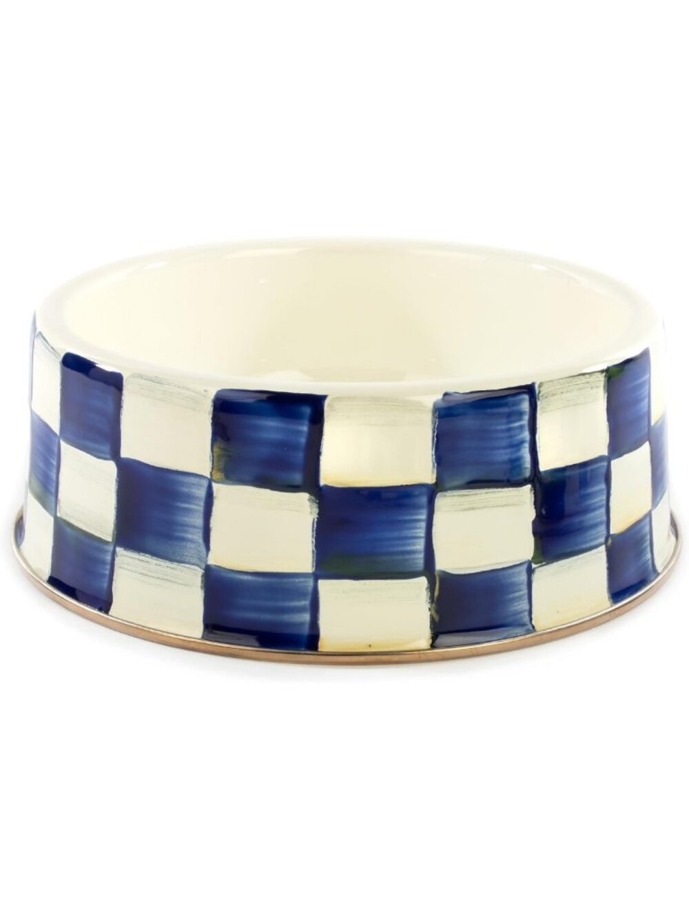 Large Blue-and-White Enamel Pet Dish - Stylish, Durable, Perfect for Dogs & Cats